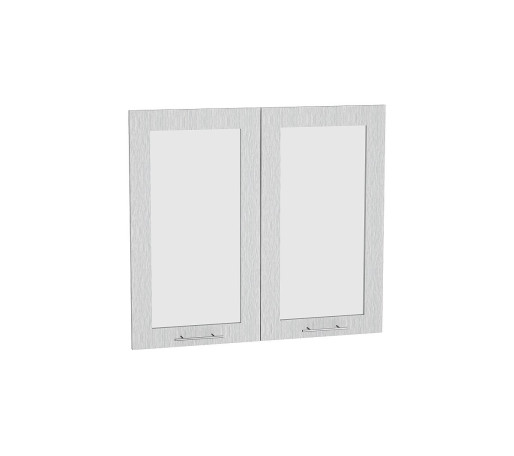 Комплект фасадов Валерия-М со стеклом для каркаса Ф-55Н В809, цвет: Серый металлик дождь светлый