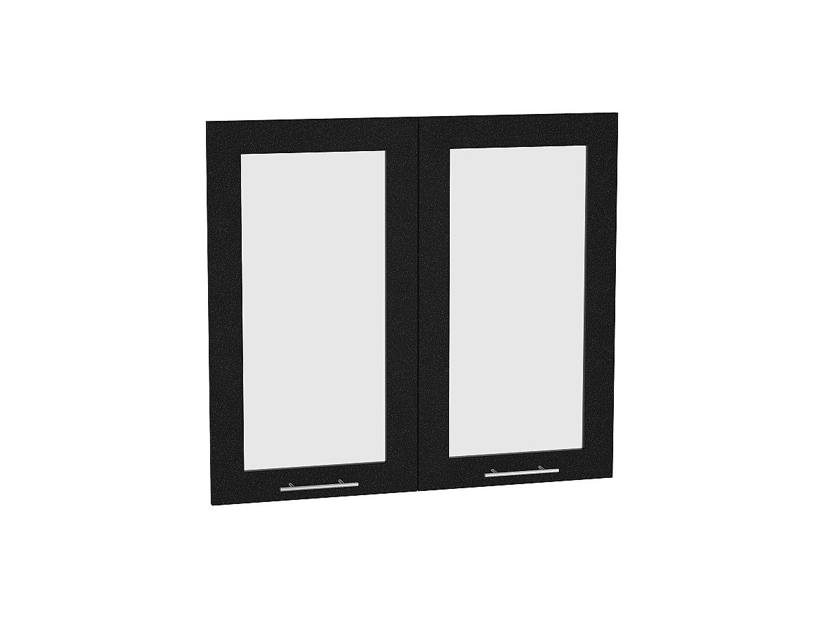 Комплект фасадов Валерия-М со стеклом для каркаса Ф-55 В800, цвет: Черный металлик Комплект фасадов Валерия-М со стеклом для каркаса Ф-55 В800, цвет: Черный металлик