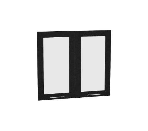 Комплект фасадов Валерия-М со стеклом для каркаса Ф-55 В800, цвет: Черный металлик