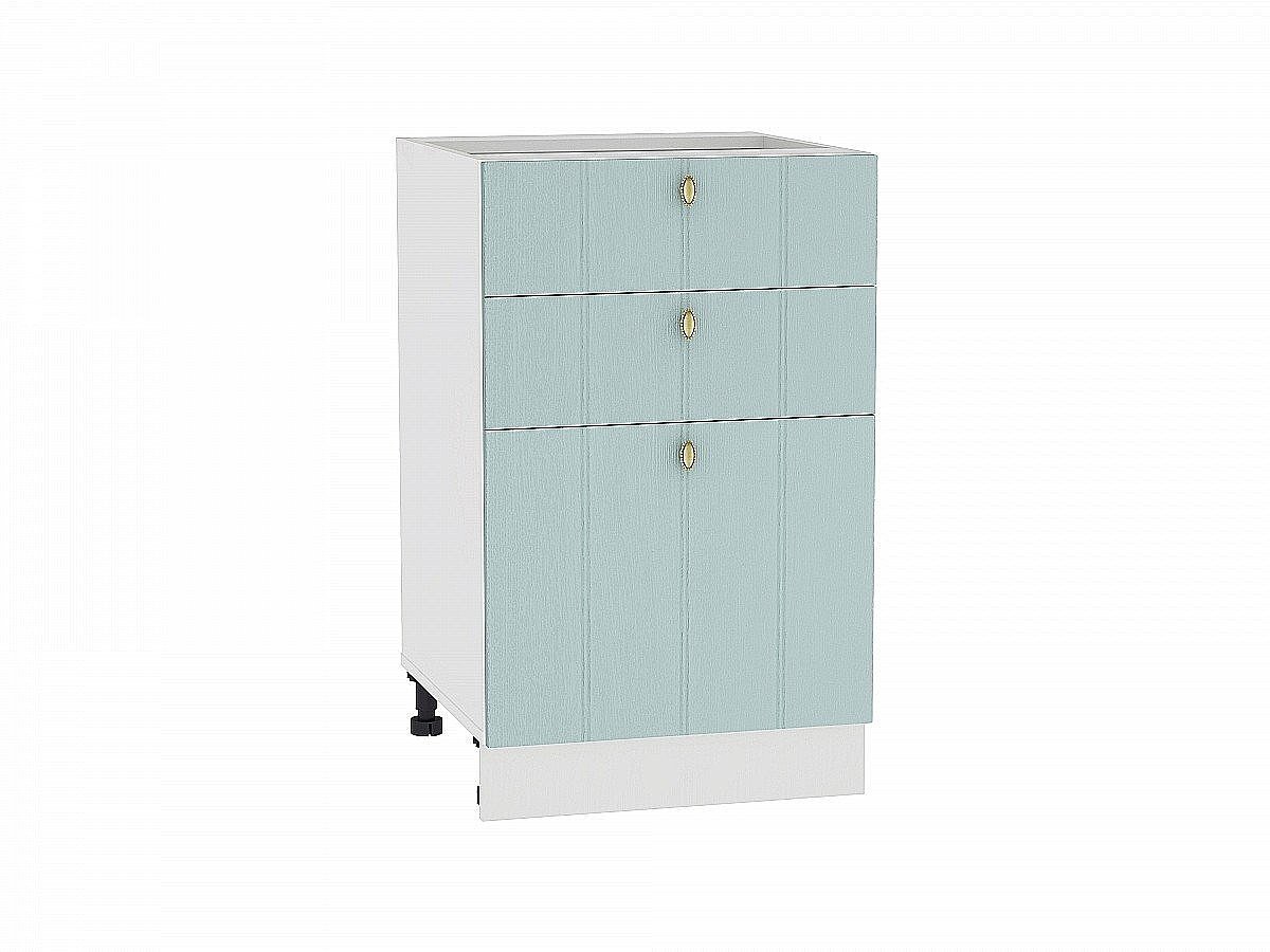 Шкаф нижний с 3-мя ящиками Прованс, цвет: Голубой Шкаф нижний с 3-мя ящиками Прованс, цвет: Голубой