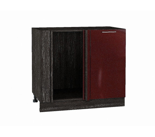 Шкаф нижний угловой Валерия-М, цвет: Гранатовый металлик