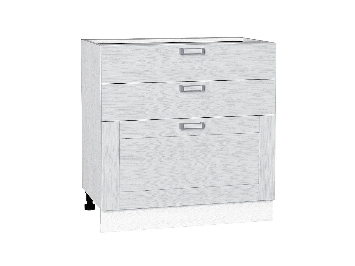 Шкаф нижний с 3-мя ящиками Лофт, цвет: Snow Veralinga Шкаф нижний с 3-мя ящиками Лофт, цвет: Snow Veralinga