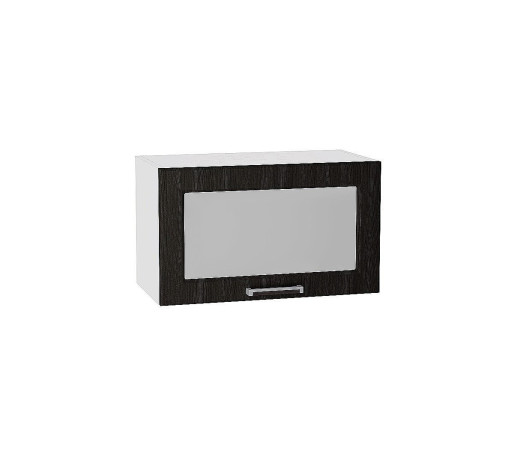 Шкаф верхний горизонтальный остекленный глубокий Прага, цвет: Венге Премиум