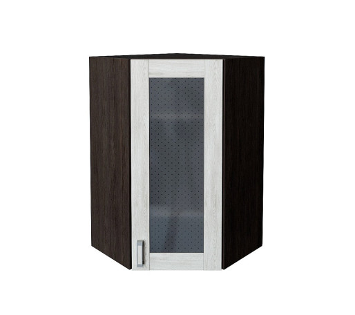 Шкаф верхний угловой остекленный Лофт, цвет: Nordic Oak