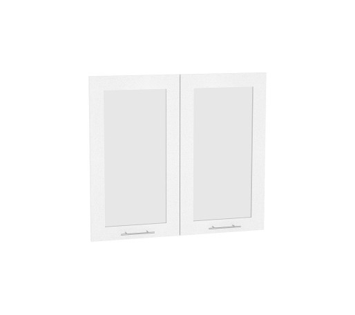 Комплект фасадов Валерия-М со стеклом для каркаса Ф-55 В800, цвет: Белый металлик