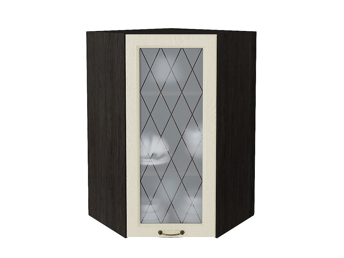 Шкаф верхний угловой остекленный Ницца, цвет: Дуб крем Шкаф верхний угловой остекленный Ницца, цвет: Дуб крем