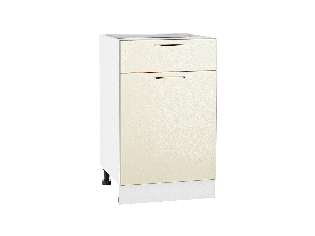Шкаф нижний с 1-ой дверцей и ящиком Валерия-М, цвет: Бежевый металлик Шкаф нижний с 1-ой дверцей и ящиком Валерия-М, цвет: Бежевый металлик