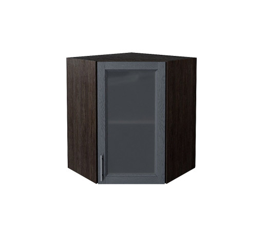 Шкаф верхний угловой остекленный Сканди, цвет: Graphite Softwood