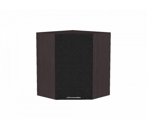 Шкаф верхний угловой Валерия-М, цвет: Черный металлик