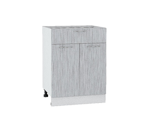 Шкаф нижний с 2-мя дверцами и ящиком Валерия-М, цвет: Серый металлик дождь светлый