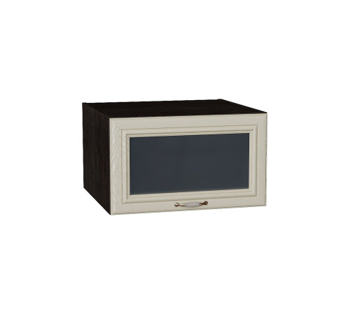 Шкаф верхний горизонтальный остекленный глубокий Шале, цвет: Ivory