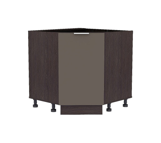 Шкаф нижний угловой (трапеция) Терра, цвет: Смоки Софт