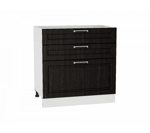 Шкаф нижний с 3-мя ящиками Прага, цвет: Венге Премиум