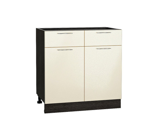 Шкаф нижний с 2-мя дверцами и 2-мя ящиками Валерия-М, цвет: Бежевый металлик