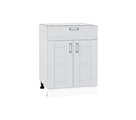 Шкаф нижний с 2-мя дверцами и ящиком Лофт, цвет: Snow Veralinga