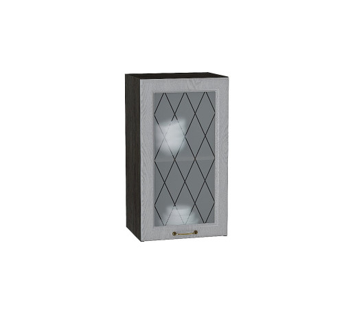 Шкаф верхний с 1-ой остекленной дверцей Ницца, цвет: Дуб серый