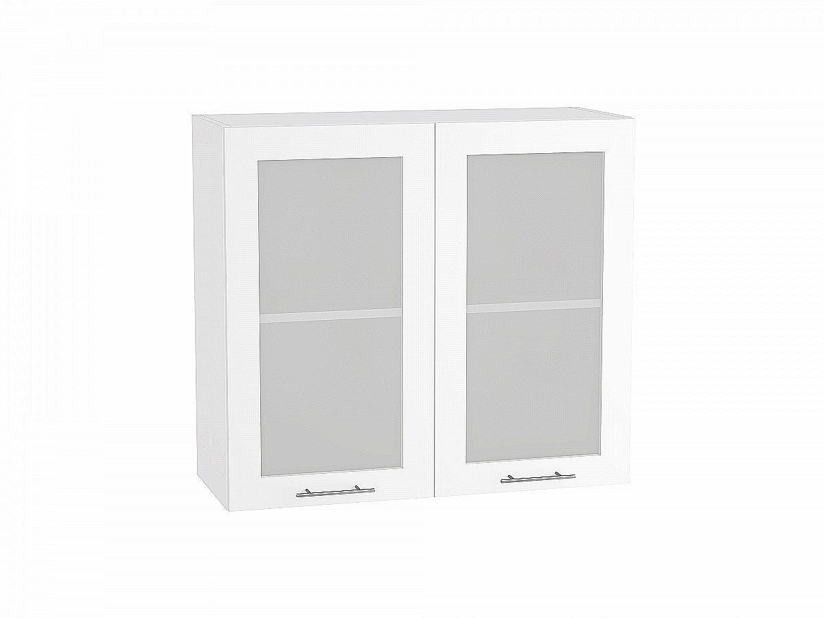 Шкаф верхний с 2-мя остекленными дверцами Валерия-М, цвет: Белый глянец Шкаф верхний с 2-мя остекленными дверцами Валерия-М, цвет: Белый глянец