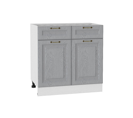 Шкаф нижний с 2-мя дверцами и 2-мя ящиками Ницца, цвет: Дуб серый