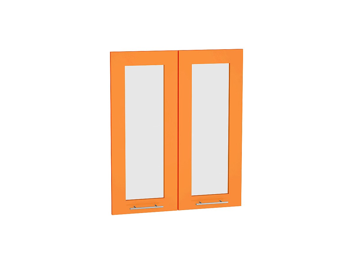 Комплект фасадов Валерия-М со стеклом для каркаса Ф-45Н В609, цвет: Оранжевый глянец Комплект фасадов Валерия-М со стеклом для каркаса Ф-45Н В609, цвет: Оранжевый глянец