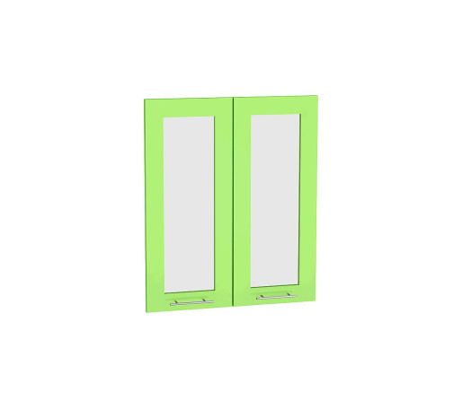 Комплект фасадов Валерия-М со стеклом для каркаса Ф-45Н В609, цвет: Салатовый глянец