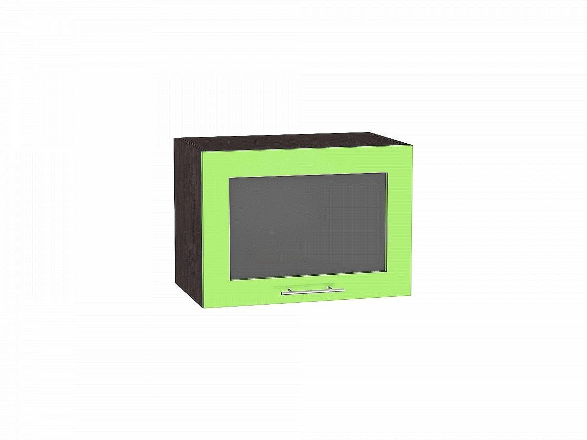 Шкаф верхний горизонтальный остекленный Валерия-М, цвет: Салатовый глянец Шкаф верхний горизонтальный остекленный Валерия-М, цвет: Салатовый глянец