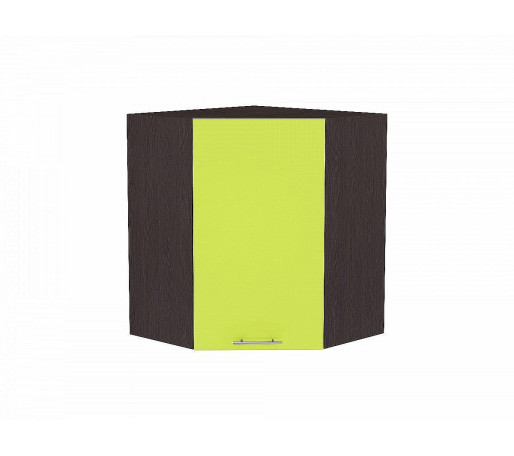 Шкаф верхний угловой Валерия-М, цвет: Лайм глянец