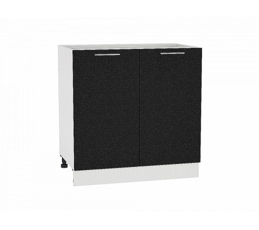 Шкаф нижний с 2-мя дверцами Валерия-М, цвет: Черный металлик