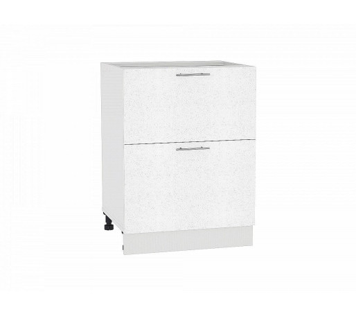 Шкаф нижний с 2-мя ящиками Валерия-М, цвет: Белый металлик