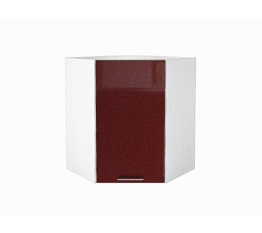 Шкаф верхний угловой Валерия-М, цвет: Гранатовый металлик