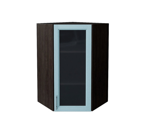 Шкаф верхний угловой остекленный Сканди, цвет: Sky Wood