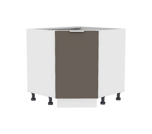 Шкаф нижний угловой (трапеция) Терра, цвет: Смоки Софт