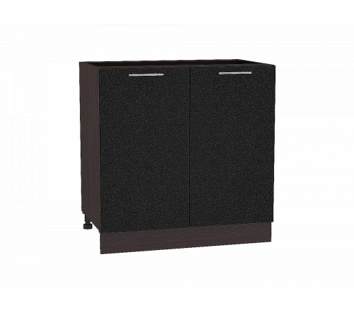 Шкаф нижний с 2-мя дверцами Валерия-М, цвет: Черный металлик