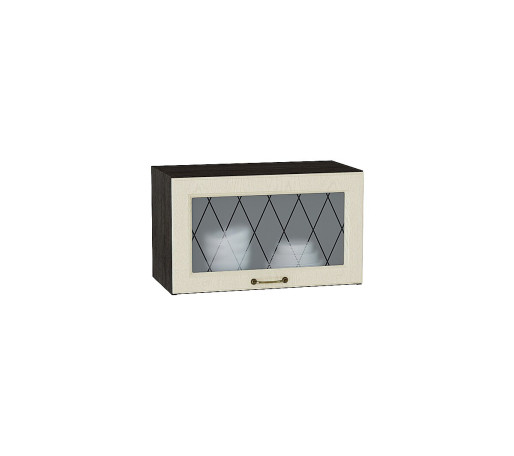 Шкаф верхний горизонтальный остекленный Ницца, цвет: Дуб крем