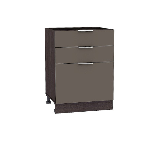 Шкаф нижний с 3-мя ящиками Терра, цвет: Смоки Софт