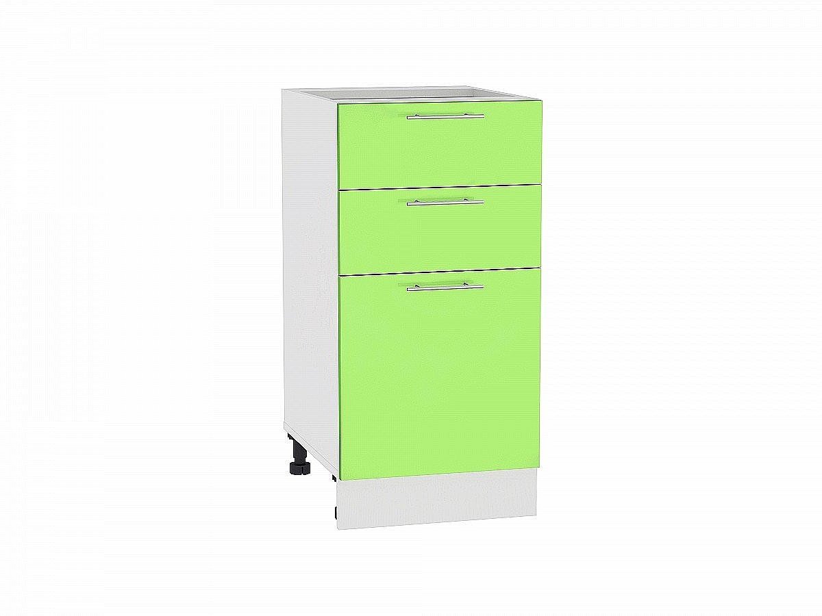 Шкаф нижний с 3-мя ящиками Валерия-М, цвет: Салатовый глянец Шкаф нижний с 3-мя ящиками Валерия-М, цвет: Салатовый глянец