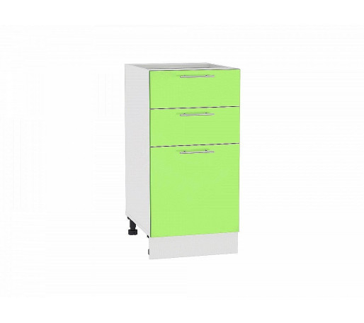 Шкаф нижний с 3-мя ящиками Валерия-М, цвет: Салатовый глянец