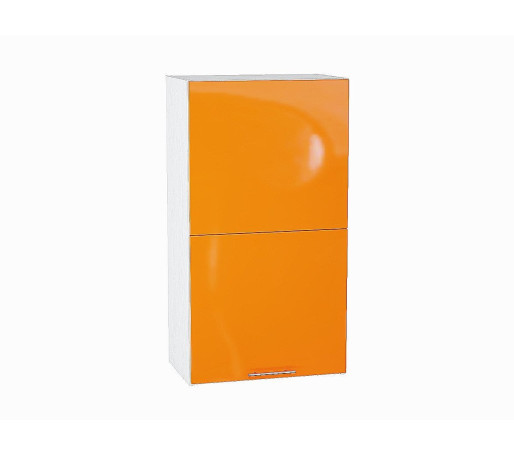 Шкаф верхний горизонтальный с подъемным механизмом Валерия-М, цвет: Оранжевый глянец