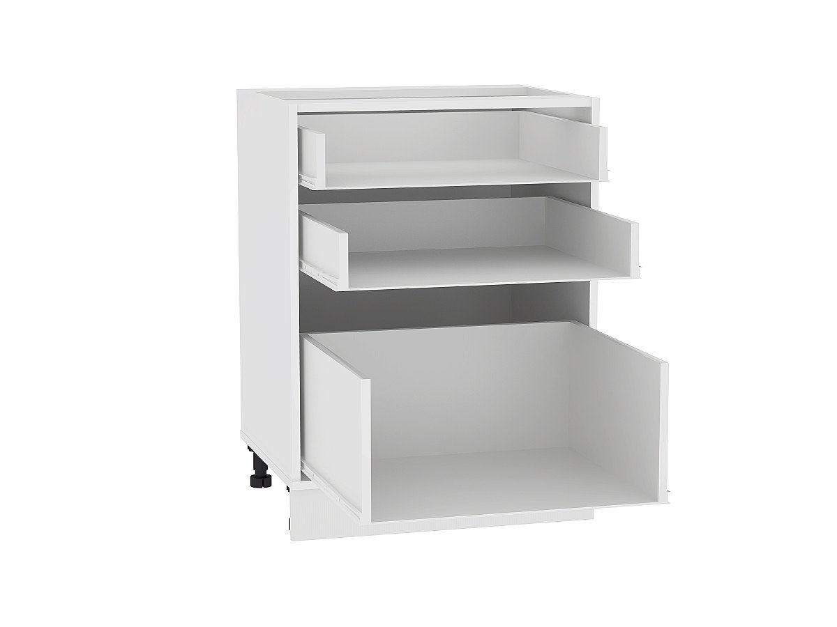 Каркас нижнего шкафа с 3-мя ящиками Н 603, цвет: Белый Каркас нижнего шкафа с 3-мя ящиками Н 603, цвет: Белый