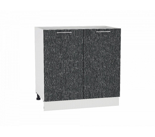 Шкаф нижний с 2-мя дверцами Валерия-М, цвет: Черный металлик дождь