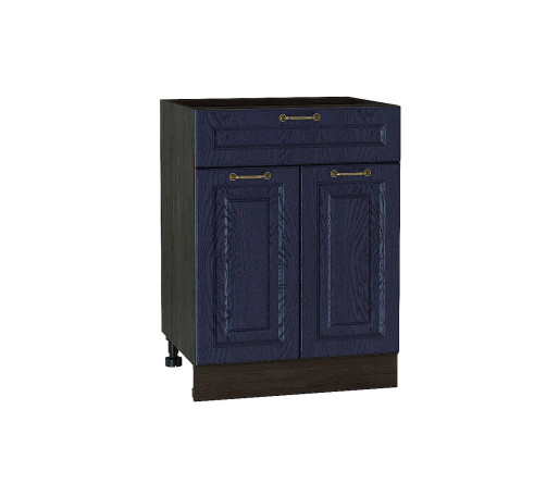 Шкаф нижний с 2-мя дверцами и ящиком Ницца, цвет: Дуб синий
