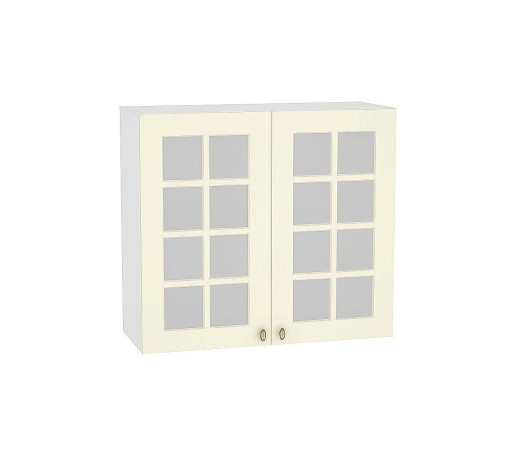 Шкаф верхний с 2-мя остекленными дверцами Прованс, цвет: Ваниль