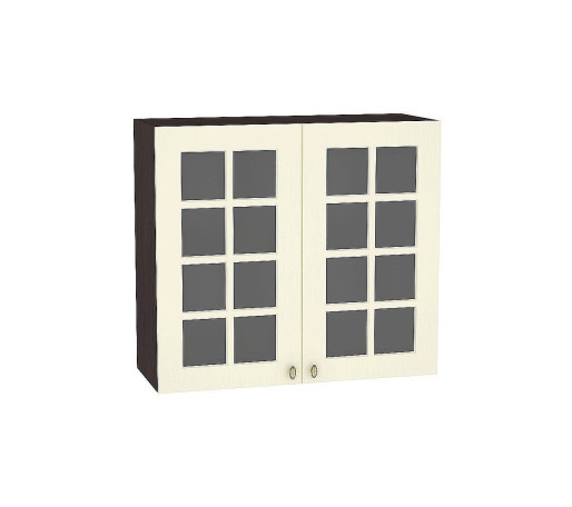 Шкаф верхний с 2-мя остекленными дверцами Прованс, цвет: Ваниль