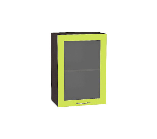 Шкаф верхний с 1-ой остекленной дверцей Валерия-М, цвет: Лайм глянец
