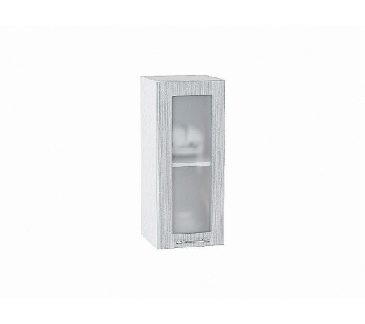 Шкаф верхний с 1-ой остекленной дверцей Валерия-М, цвет: Серый металлик дождь светлый