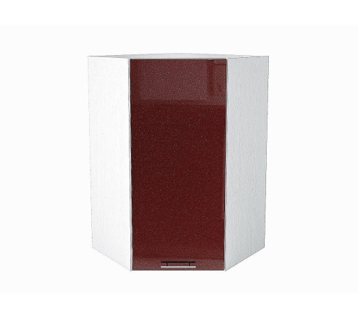Шкаф верхний угловой Валерия-М, цвет: Гранатовый металлик