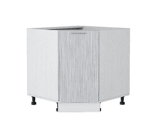 Шкаф нижний угловой (трапеция) Валерия-М, цвет: Серый металлик дождь светлый