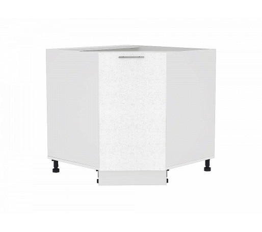 Шкаф нижний угловой (трапеция) Валерия-М, цвет: Белый металлик