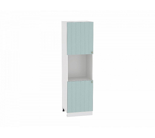 Шкаф пенал с 2-мя дверцами под технику Прованс, цвет: Голубой