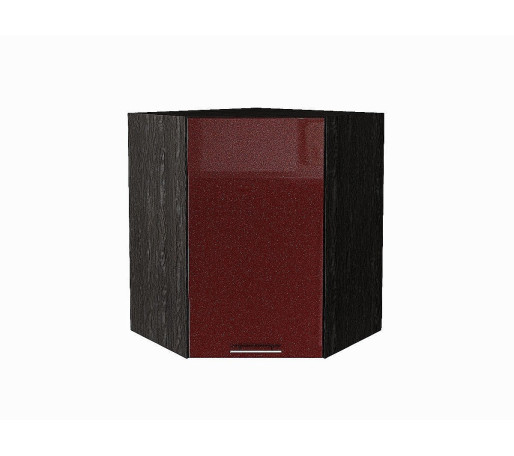 Шкаф верхний угловой Валерия-М, цвет: Гранатовый металлик