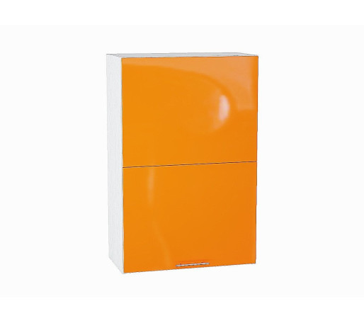 Шкаф верхний горизонтальный с подъемным механизмом Валерия-М, цвет: Оранжевый глянец